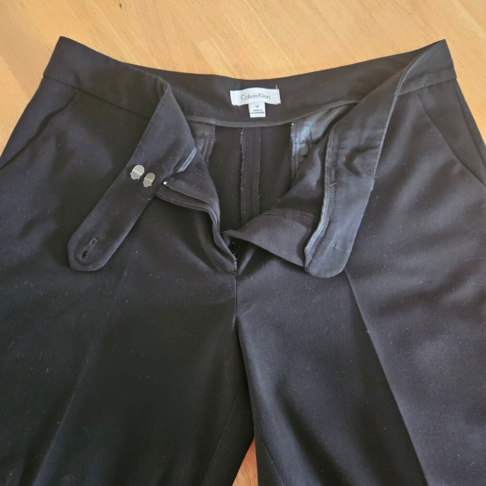Calvin Klein Black Trouser Dress Pants Sz 12 EUC Career Work - Picture 5 of 9